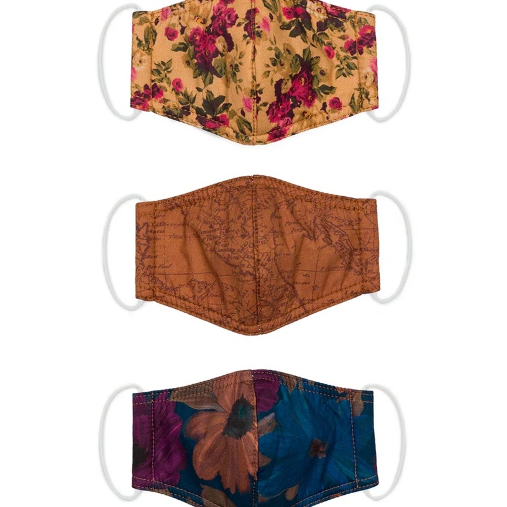 ONE New Patricia Nash Multicolor Set of 3 Reusable Face Covering Masks